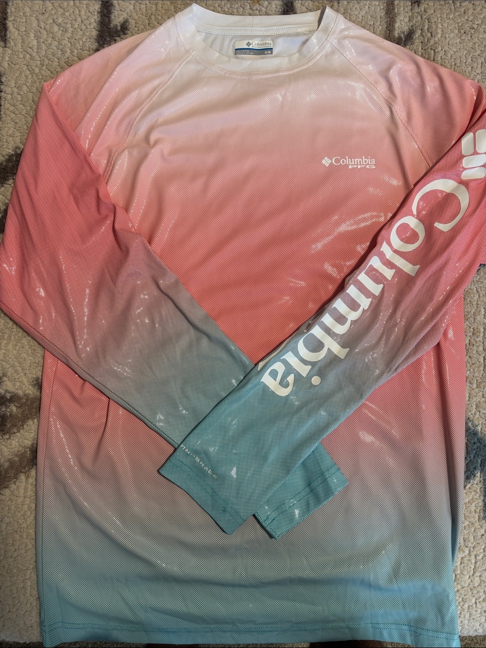 Columbia Women's Long Sleeve Gradient Swim Shirt - Pink to Teal